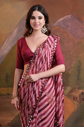 Designer Maroon Georgette Saree